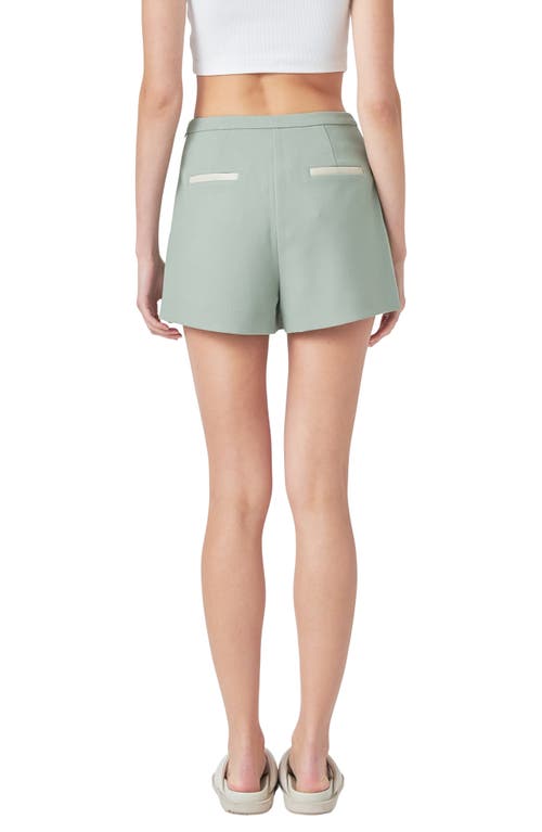 Shop Grey Lab Asymmetric High Waist Wrap Miniskort In Sage