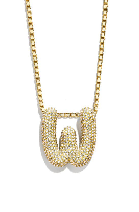 Shop Baublebar Pavé Crystal Bubble Initial Pendant Necklace In Gold W