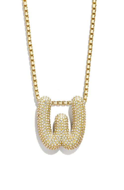 Pavé Crystal Bubble Initial Pendant Necklace in Gold W