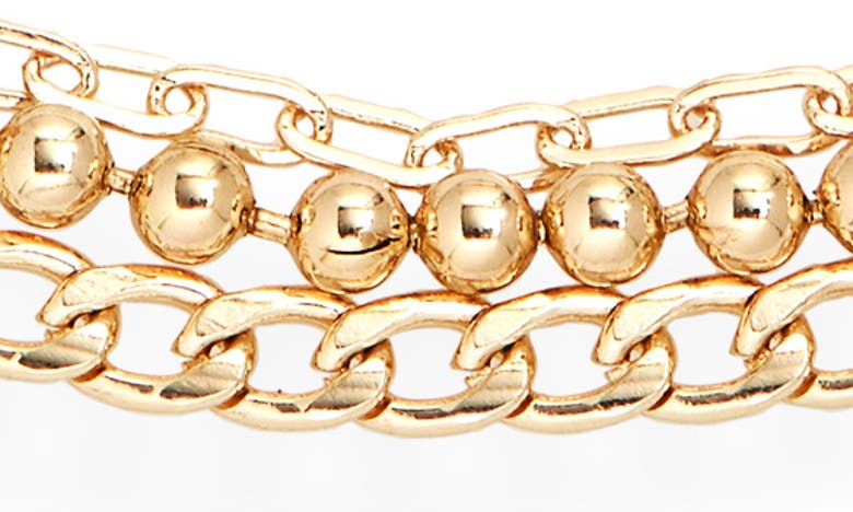 Shop Bp. Set Of 2 Layered Bracelets In Goldhite