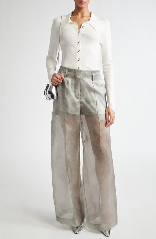 Shop Grace Ling Fog Silk Trousers In Fog Grey