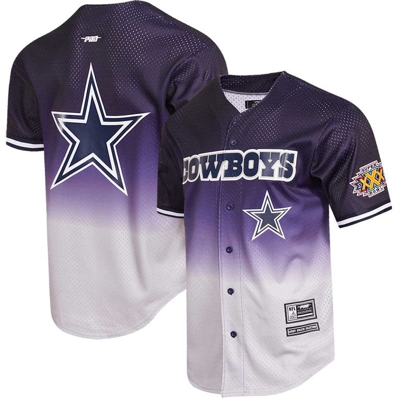 Men's Pro Standard White Dallas Cowboys Mesh Button-Up Shirt