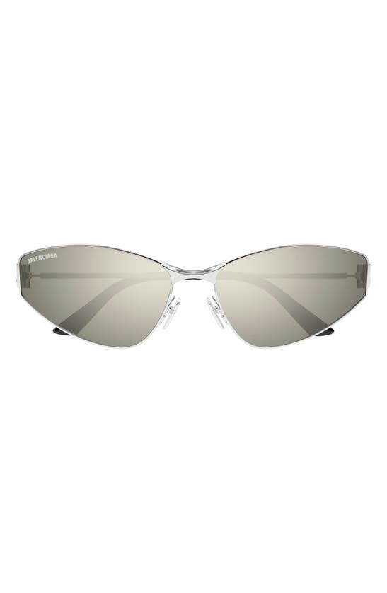 Shop Balenciaga 65mm Oversize Cat Eye Sunglasses In Silver
