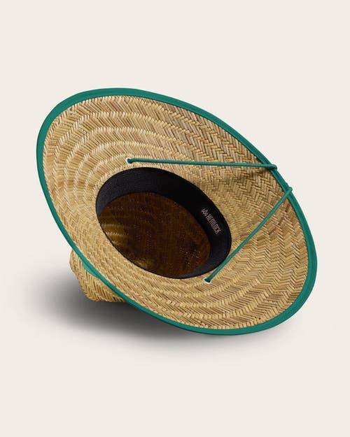 Hemlock Bare Straw Lifeguard Hat In Green Trim