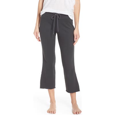 David Lerner Crop Flare Lounge Pants, Black