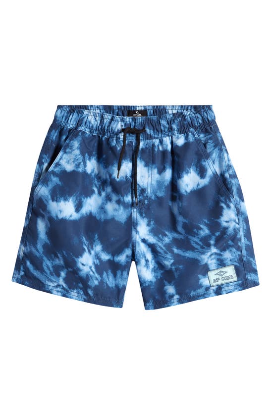 Shop Rip Curl Kids' Shred Tie Dye Volley In Washed Navy