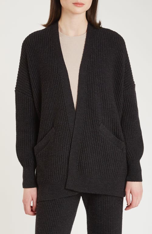 Oyun Waffle Cocoon Cardigan In Black