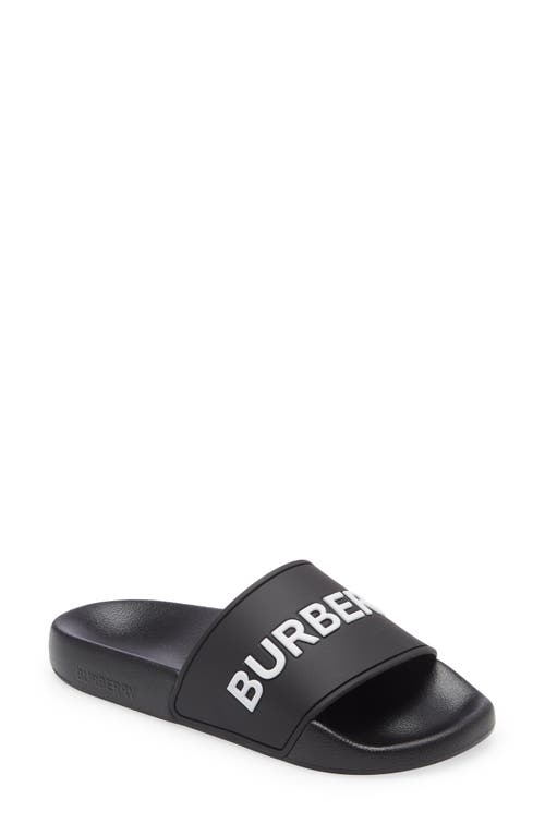 burberry Furley Slide Sandal in Black/Opticwhite