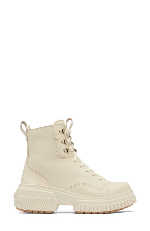 Sorel Ona Ave Waterproof Leather Lace-up Boots In Honey White/sea Salt