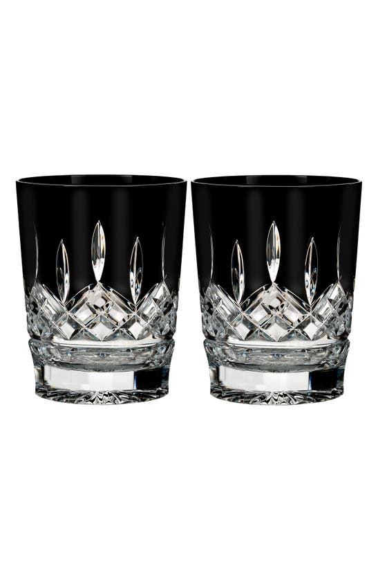 Shop Waterford Lismore Diamond Set Of 2 Black Lead Crystal Double Old Fashioned Glasses