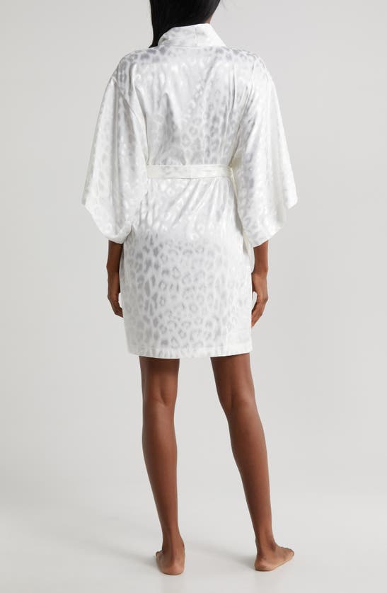 Natori Decadence Leopard Satin Damask Wrap In Warm White