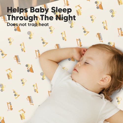 Keababies Soothe Fitted Mini Crib Sheet In Construction