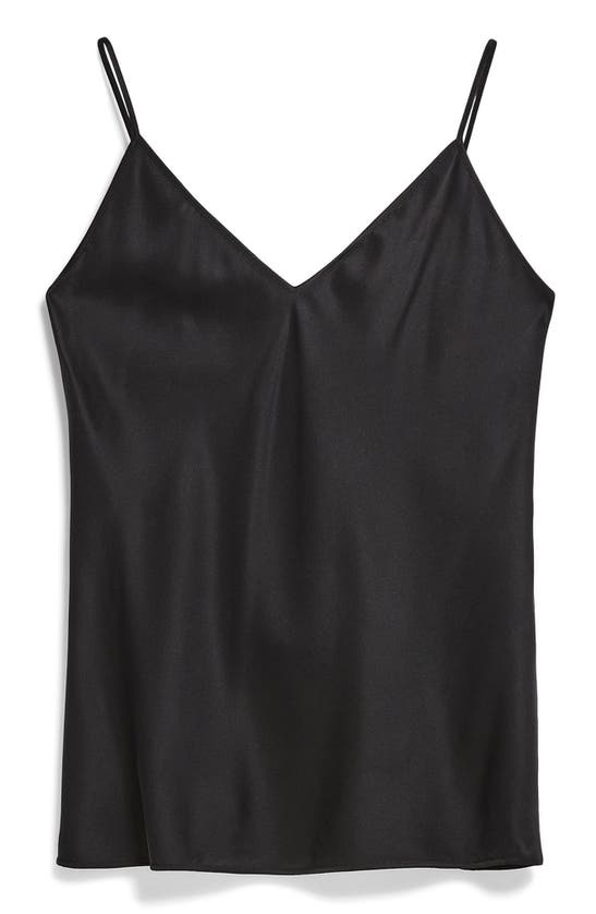 Shop Max Mara Leisure Lucca V-neck Stretch Silk Camisole In Black
