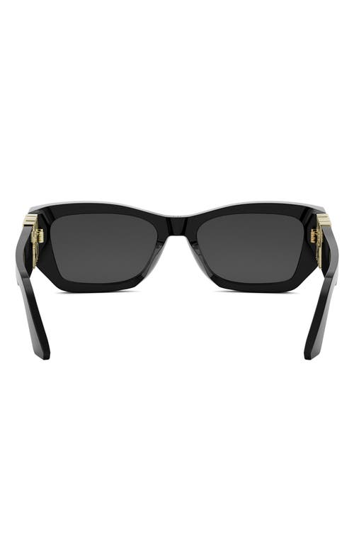 Dior Miss S1i 55mm Square Sunglasses In Shiny Black/smoke
