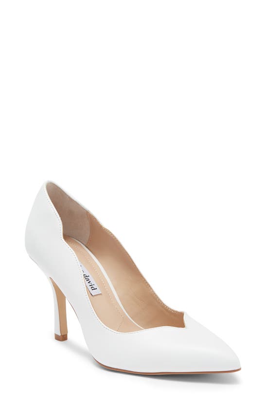 Charles David Pointed-toe Pump In White Leather