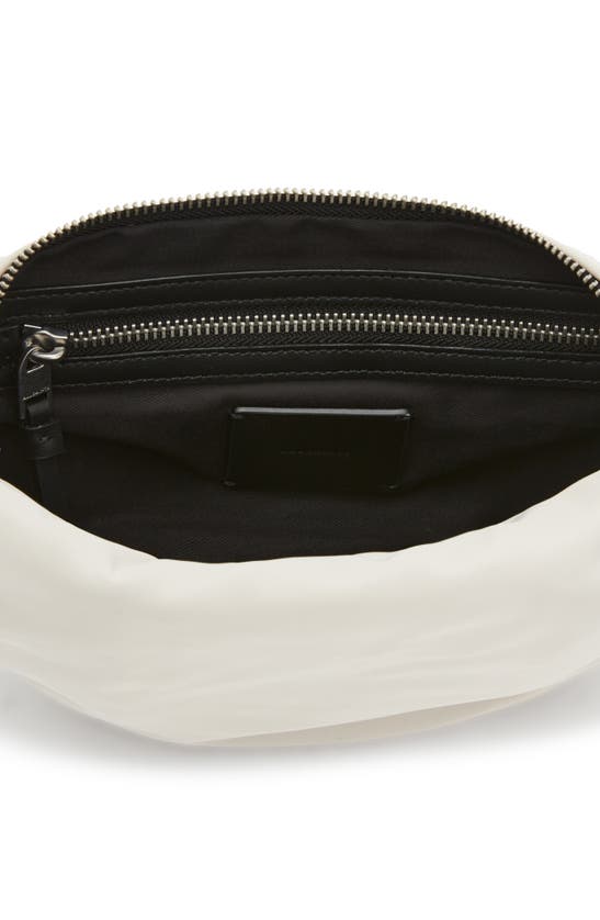 AllSaints half moon nylon crossbody bag in ivory