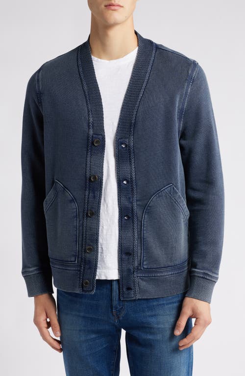 Treasure & Bond French Terry Cardigan In Navy India Ink