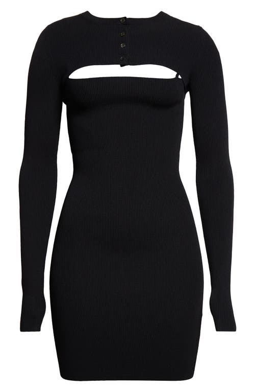 Shop Alexander Wang Rib Body-con Minidress With Rib Crop Cardigan In Black