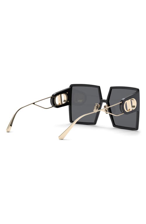 Shop Dior 30montaigne Su 58mm Square Sunglasses In Shiny Black/smoke Polarized