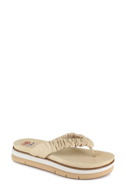 National Comfort Kahlen Scrunched Platform Flip Flop Leather at Nordstrom,