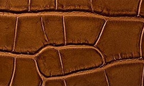 Persaman New York Marta Croc Embossed Satchel With Scarf In Saddle