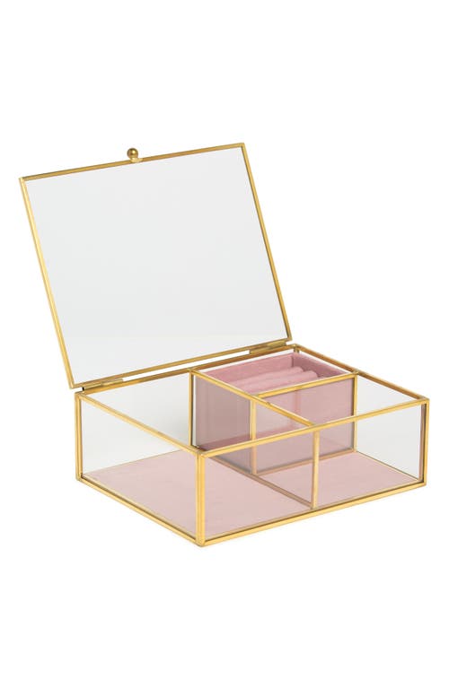 Shop Nordstrom Glass & Velvet Jewelry Box In Clear- Blush- Gold