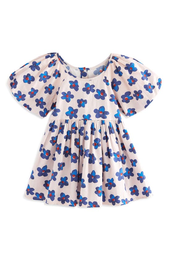 Next Kids' Bold Floral Cotton Dress In Blue White