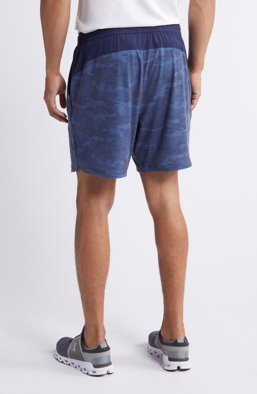 Shop Johnnie-o Brooksy Camo Knit Drawstring Shorts In Navy