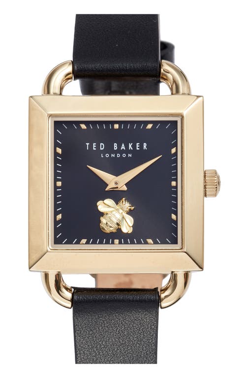 Taliah Bee Leather Strap Watch