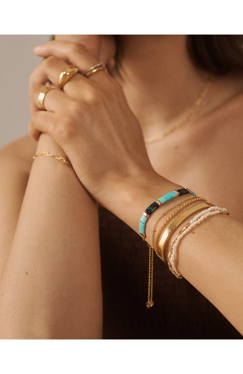 Shop Monica Vinader Delphi Turquoise Friendship Bracelet In 18ct Gold Vermeil/ss