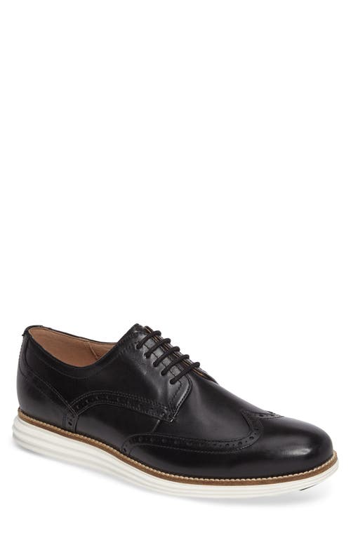 Cole Haan Men's Original Grand Leather Wingtip Oxfords In Black/white Leather