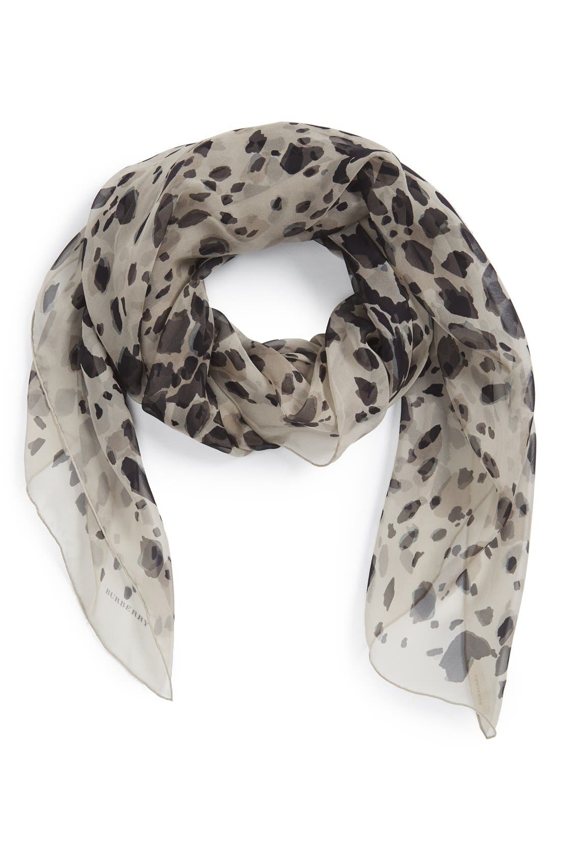burberry animal print silk scarf