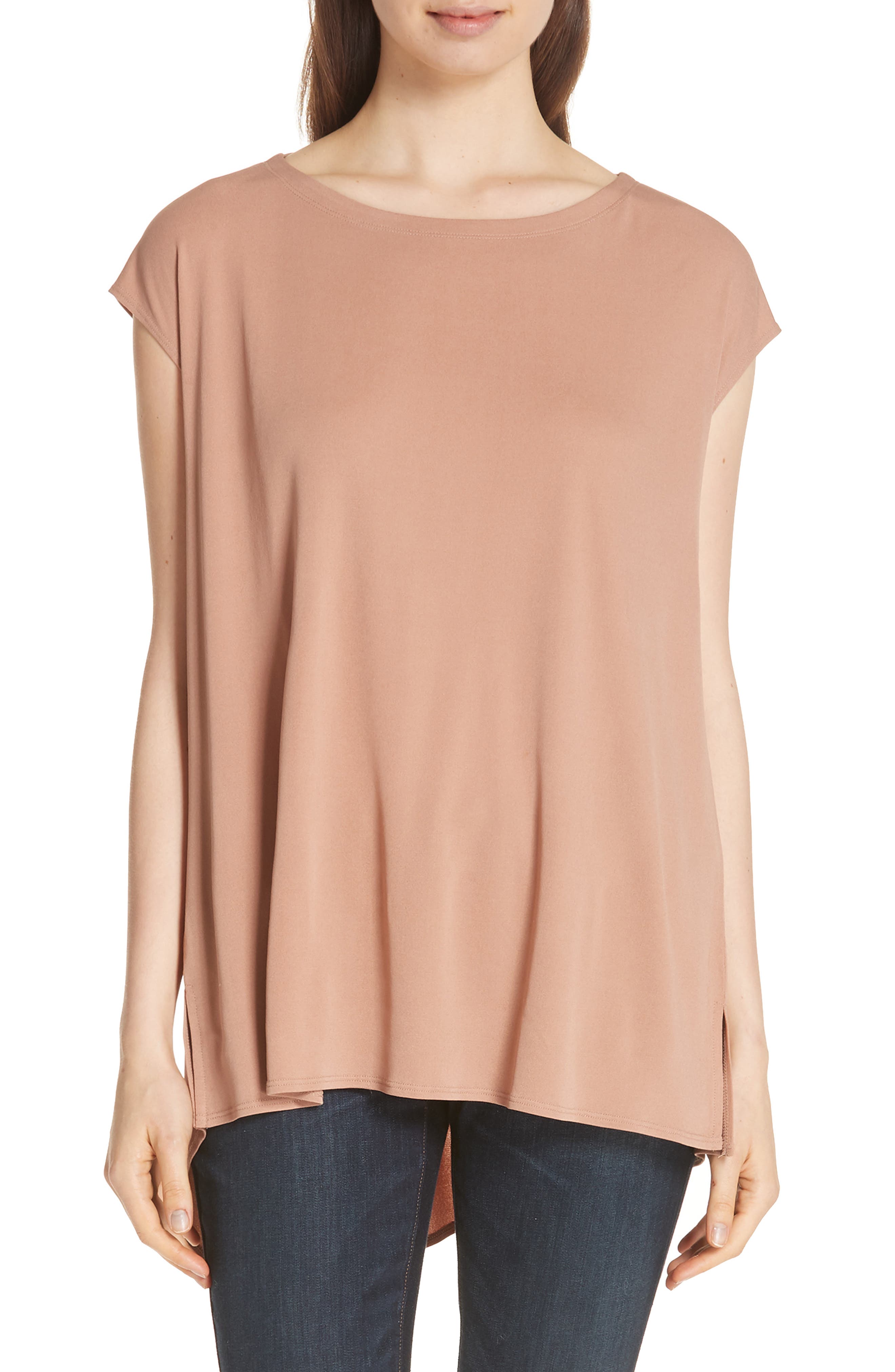 eileen fisher silk jersey top