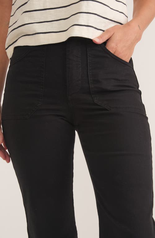 Marine Layer Bridget Twill Flare Pants In Faded Black