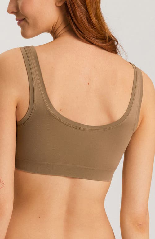 Shop Hanro Touch Feeling Sports Bra In Walnut