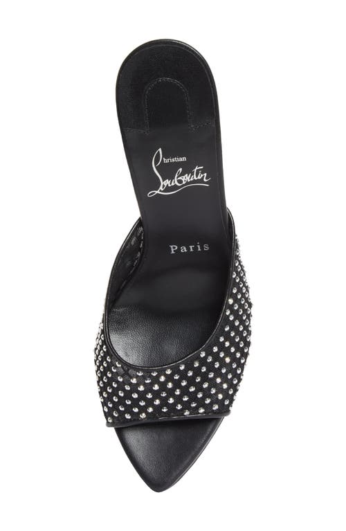 Shop Christian Louboutin Apostropha Crystal Beaded Pointed Toe Slide Sandal In Black-cry/black