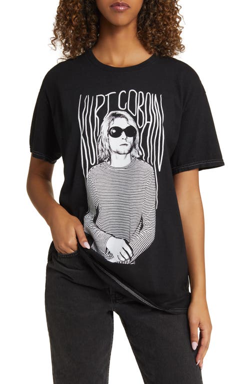 Kurt Cobain Graphic T-Shirt in Black Pigment Dye