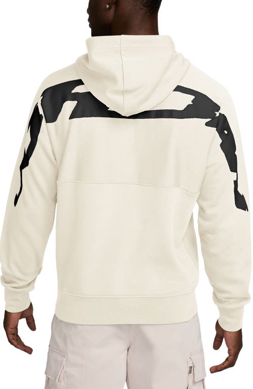 Shop Jordan Mvp Fleece Pullover Hoodie In Sail/black/black