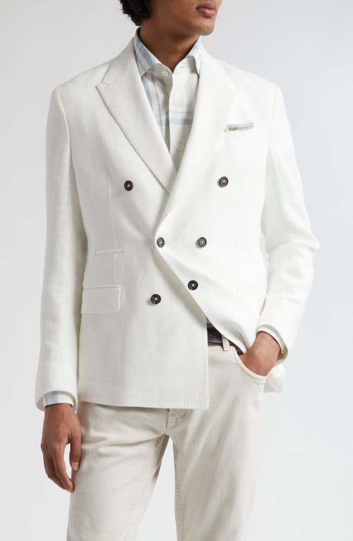 Eleventy Double Breasted Linen Sport Coat White at Nordstrom, Us