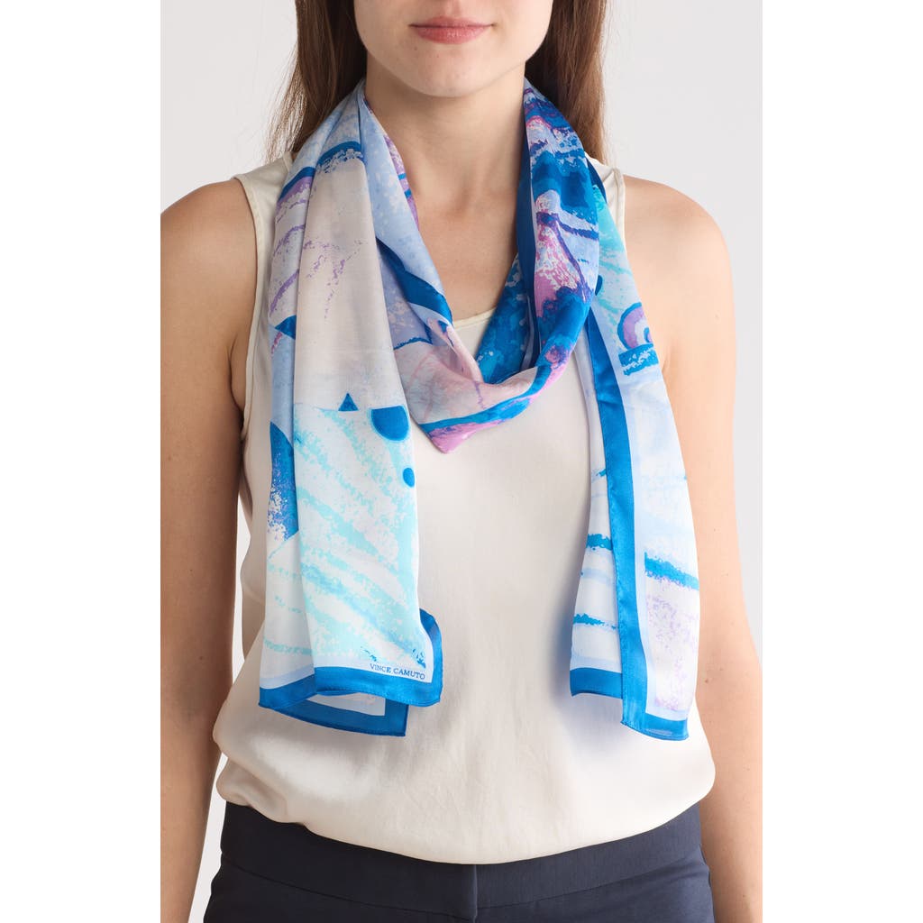 Shop Vince Camuto Butterfly Wing Oblong Scarf In Blue
