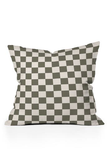 Deny Designs Checkered Board Accent Pillow In Cream