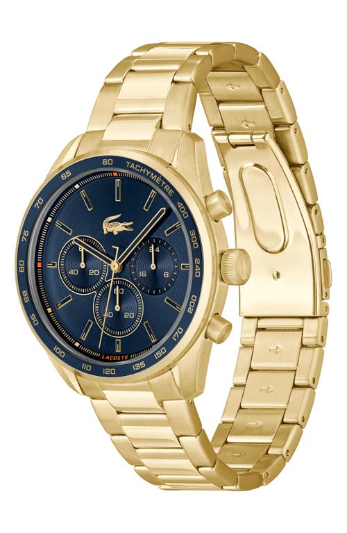 Lacoste Men's Boston Ionic Plated Thin Gold Steel Watch 42mm In Navy