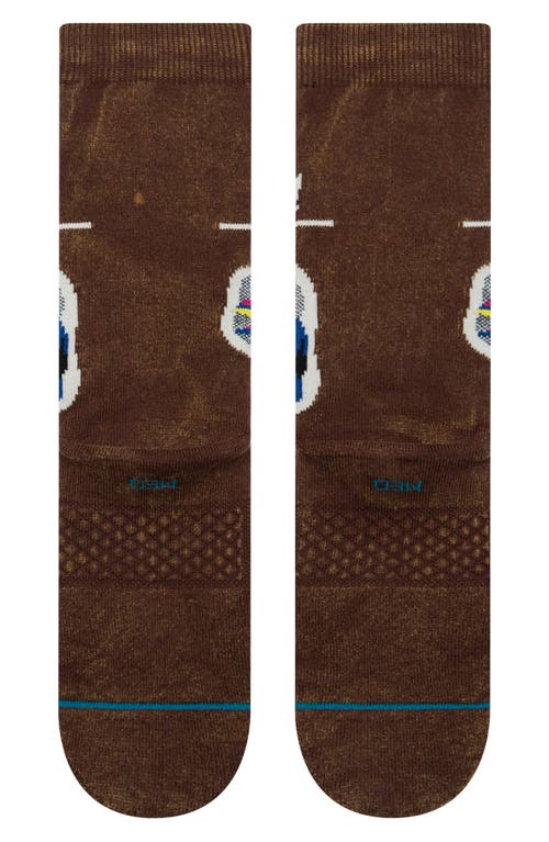 Shop Stance Recently Deceased Cotton Blend Crew Socks In Brown