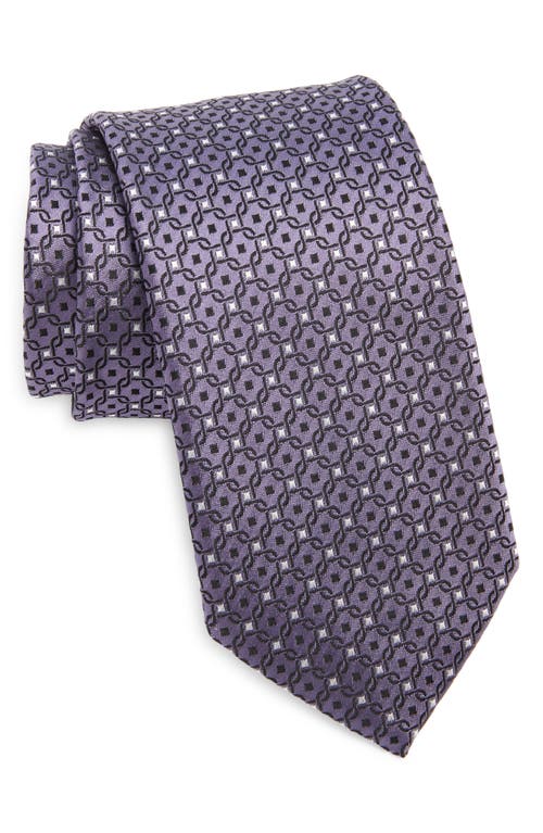 Cento Fili Links Jacquard Silk Tie in Purple