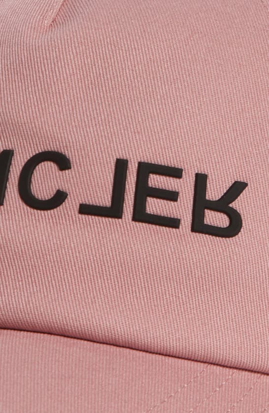 Moncler Hashtag Logo Gabardine Adjustable Baseball Cap In Pink
