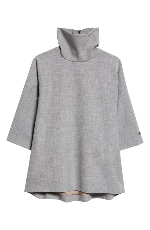 Shop Fear Of God Stand Collar Wool Canvas Shirt In Titanium