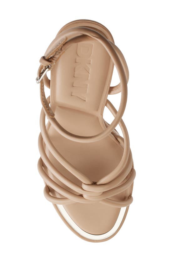 Shop Dkny Ankle Strap Platform Sandal In Light Taupe