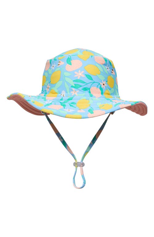 Snapper Rock Kids' Lemon Drops Reversible Bucket Hat in Pink Blue Multi at Nordstrom, Size 0-2