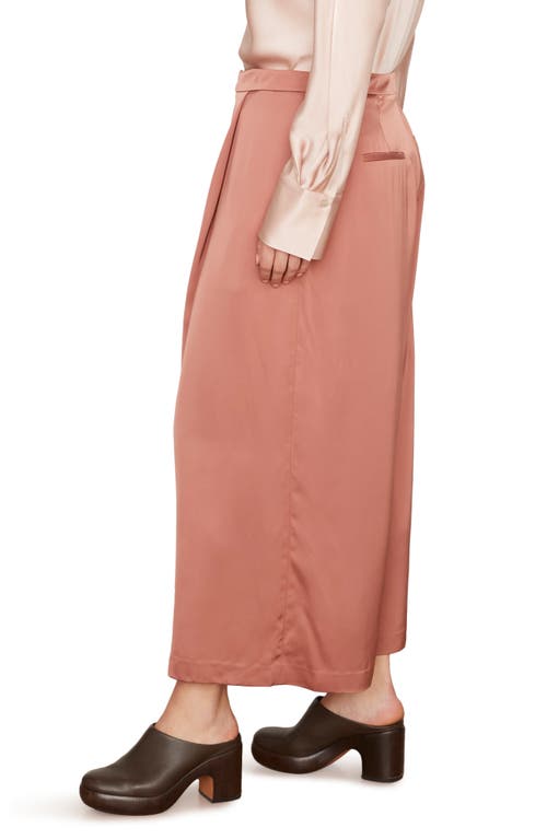 Vince Satin Pleated-front Wide-leg Crop Pants In Tulip Root