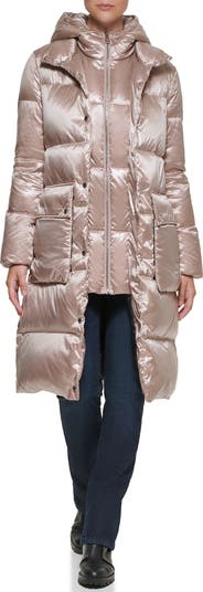 Vince camuto down & feather fill coat with inset vest outlet